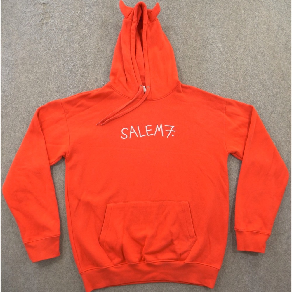 Salem7 Hoodie Sweatshirt Adult Large Red Horn Demon Fleece Pullover
